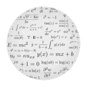 Equations of Math and Science Glass Cutting Board