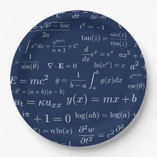 Equations of Math and Science Paper Plates