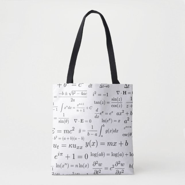 Equations of Math and Science Tote Bag (Front)