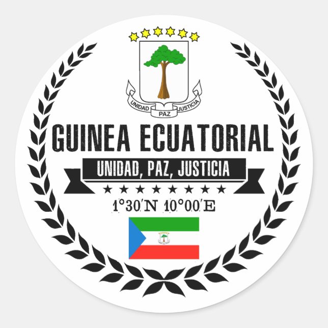 Equatorial Guinea Classic Round Sticker (Front)
