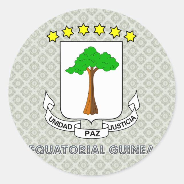 Equatorial Guinea Coat of Arms Classic Round Sticker (Front)