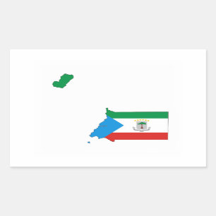 equatorial guinea country flag map shape rectangular sticker