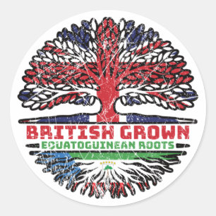 Equatorial Guinea Equatoguinean British UK Tree Classic Round Sticker