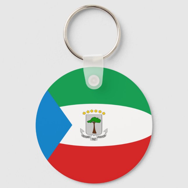 Equatorial Guinea Fisheye Flag Keychain (Front)