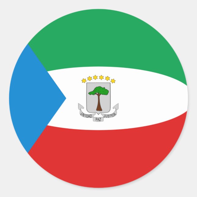 Equatorial Guinea Fisheye Flag Sticker (Front)