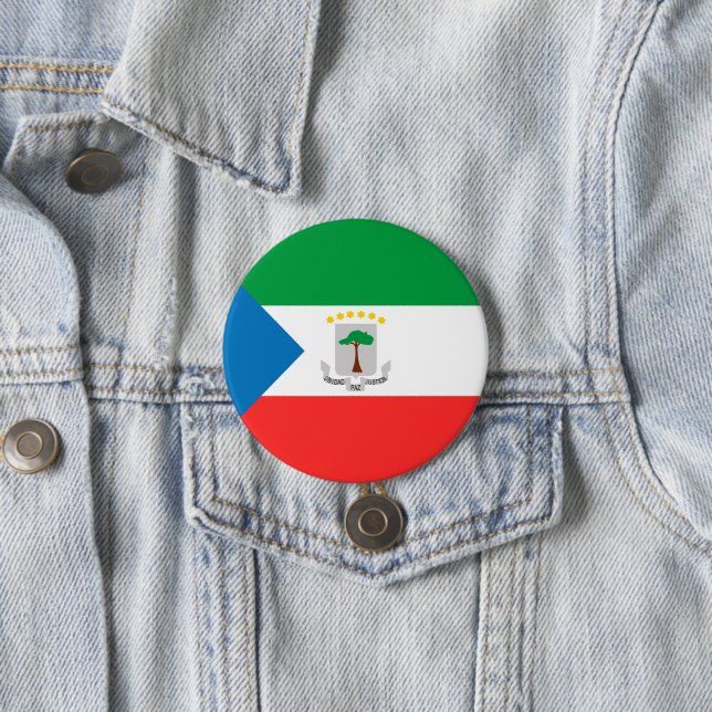 Equatorial Guinea flag 7.5 Cm Round Badge (In Situ)