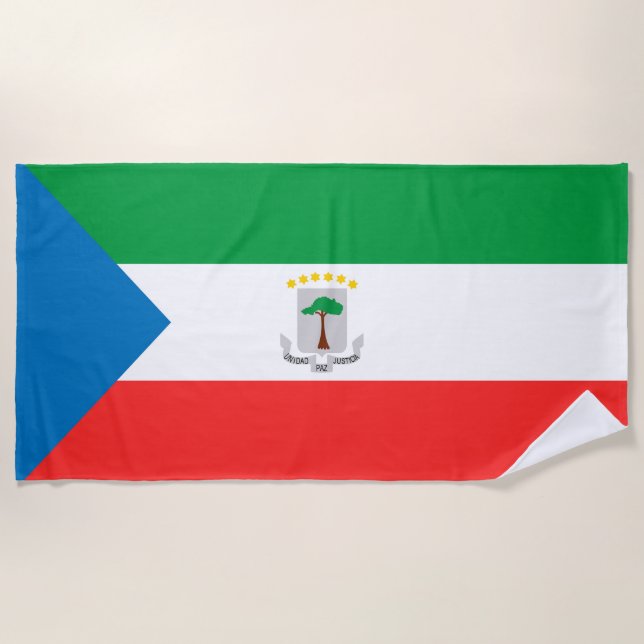 Equatorial Guinea flag Beach Towel (Front)