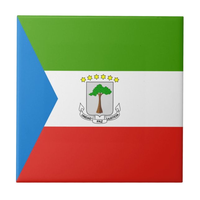 Equatorial Guinea Flag Ceramic Tile (Front)