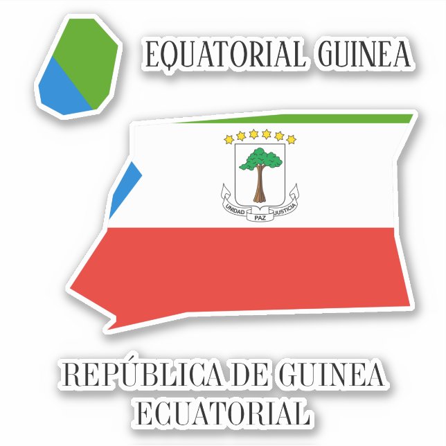 Equatorial Guinea Flag Charming Patriotic Map (Front)