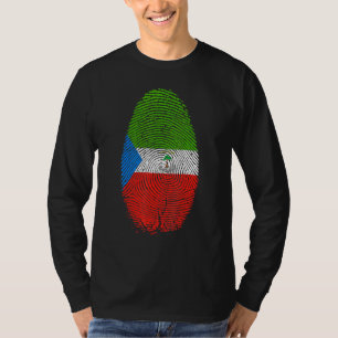 Equatorial Guinea Flag Fingerprint Equatorial Guin T-Shirt
