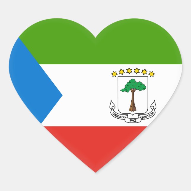 Equatorial Guinea Flag Heart Sticker (Front)