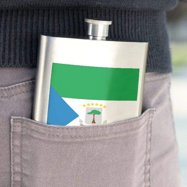 Equatorial Guinea flag Hip Flask (In Situ)