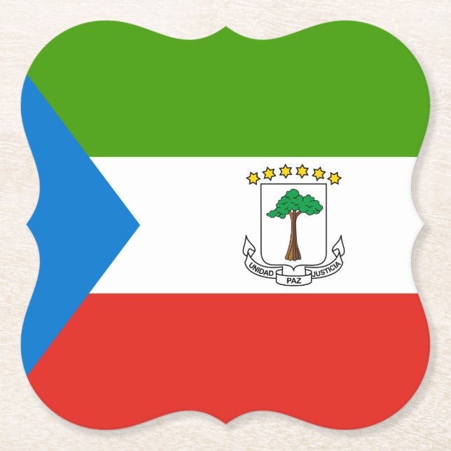 Equatorial Guinea Flag Paper Coaster (Front)