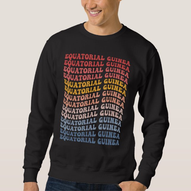 Equatorial Guinea Groovy Retro Equatorial Guinean Sweatshirt (Front)