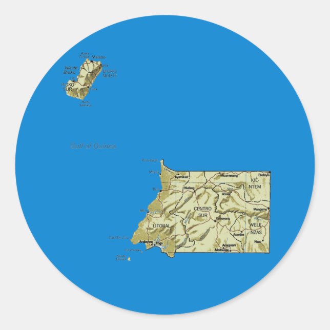 Equatorial Guinea Map Sticker (Front)