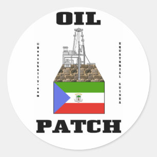 Equatorial Guinea Oil Patch Sticker,Oil Rig Gift Classic Round Sticker