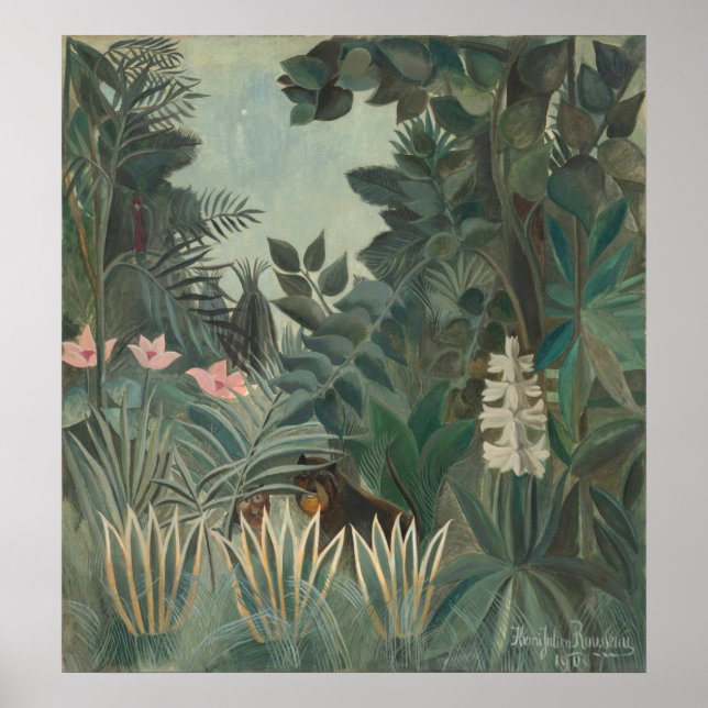 Equatorial Jungle - Henri Rousseau Fine Art Poster (Front)