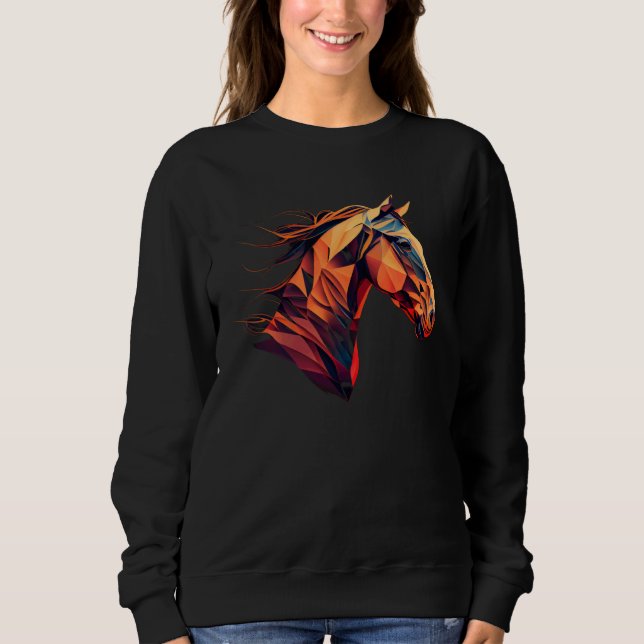 Equestrian Beautiful Horse  Rodeo Western Cowgirl Sweatshirt (Front)
