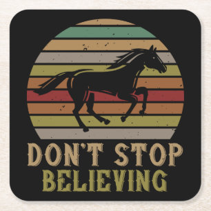 Equestrian Black Horseback Riding Western Horse Square Paper Coaster