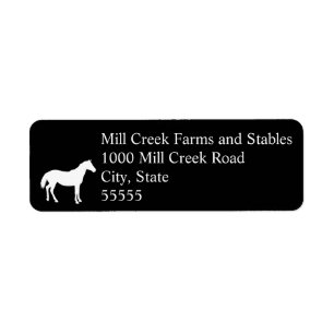 Equestrian Business Name White Horse Address Return Address Label