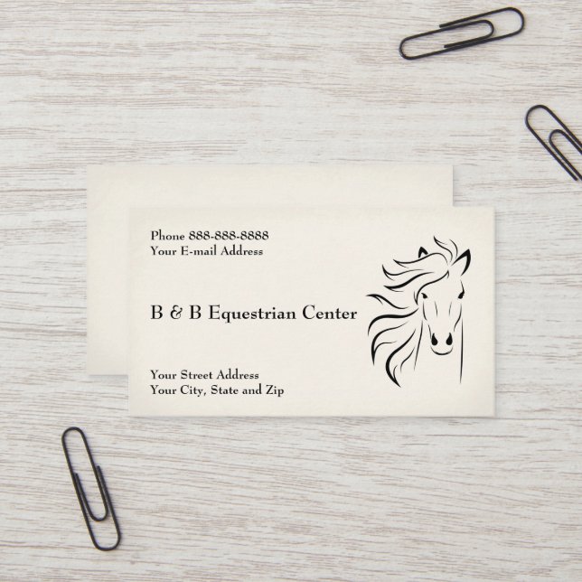 Equestrian Centre Business Card (Front/Back In Situ)