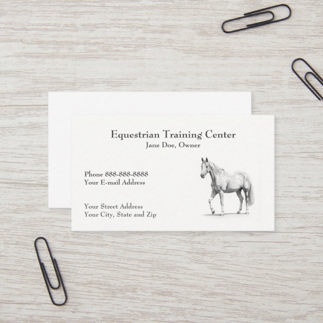 Equestrian Centre Riding Stables Business Card (Front/Back In Situ)