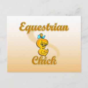 Equestrian Chick Postcard
