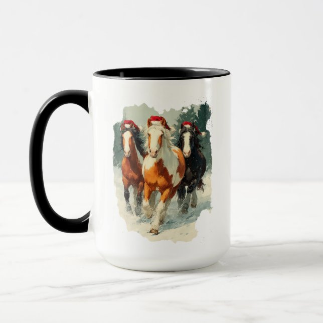 Equestrian Christmas  Coffee Mug (Left)