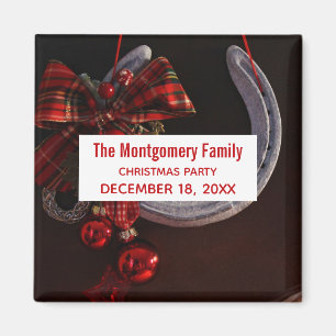 Equestrian Christmas Hanging Horseshoe Party Magnet