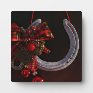 Equestrian Christmas Hanging Horseshoe Photo Plaque