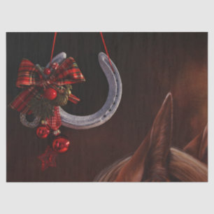 Equestrian Christmas Hanging Horseshoe Photo Tissue Paper
