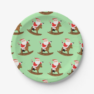 Equestrian Christmas Party Paper Plate