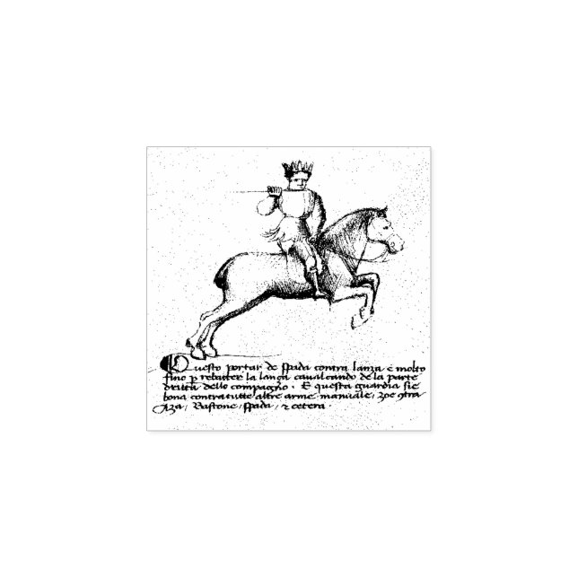 Equestrian Combat (Mediaeval Manuscript 1.2) Rubber Stamp (Imprint)