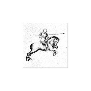 Equestrian Combat (Mediaeval Manuscript 1.4) Rubber Stamp
