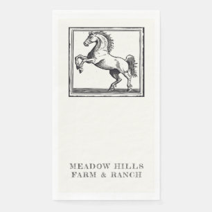 Equestrian Custom Text Vintage Horse Bath Napkin