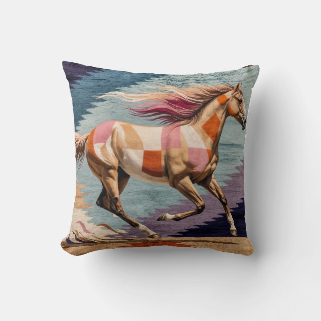 Equestrian Dreams Horse Kilim Pillow (Front)