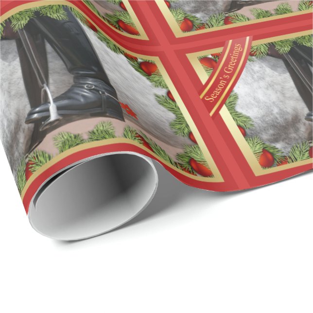 Equestrian English Riding Boots Horse Gift Wrap (Roll Corner)