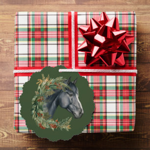 Equestrian Festive Christmas Wreath Horse Holiday Tree Decoration Card