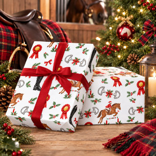 Equestrian Festive Holiday Wrapping Paper