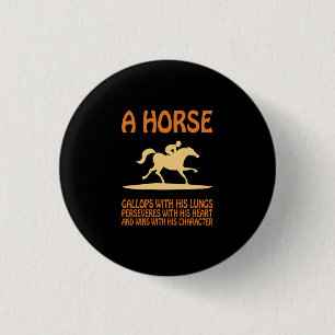 Equestrian Gift   A Horse Gallops 3 Cm Round Badge