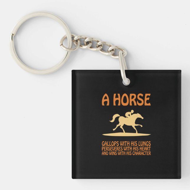 Equestrian Gift | A Horse Gallops Key Ring (Front)