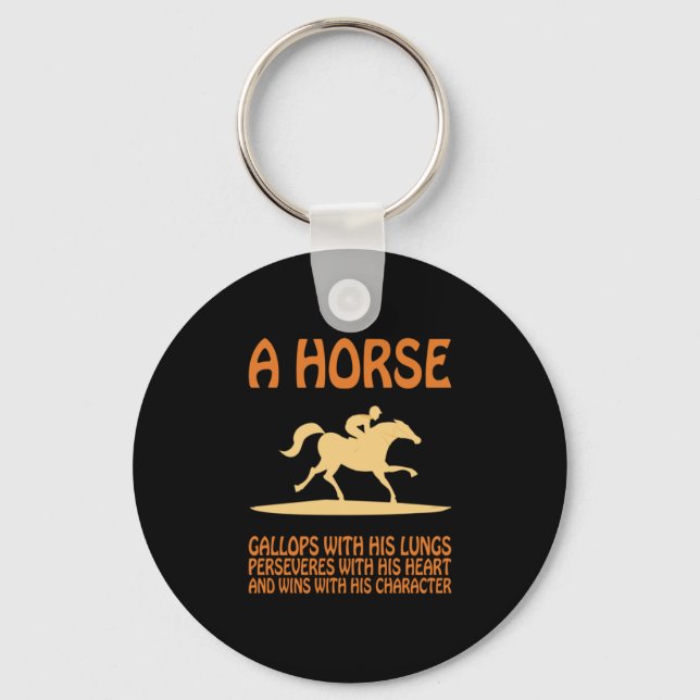 Equestrian Gift | A Horse Gallops Key Ring (Front)