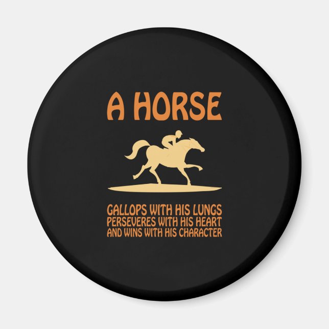 Equestrian Gift | A Horse Gallops Magnet (Front)