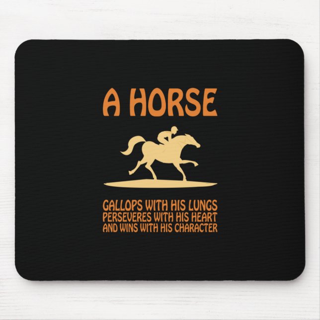 Equestrian Gift | A Horse Gallops Mouse Pad (Front)