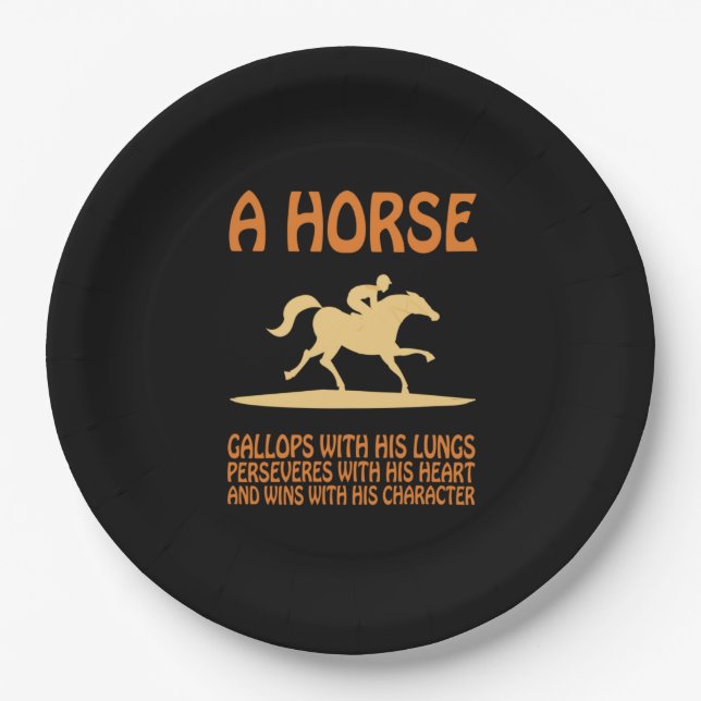 Equestrian Gift | A Horse Gallops Paper Plate (Front)