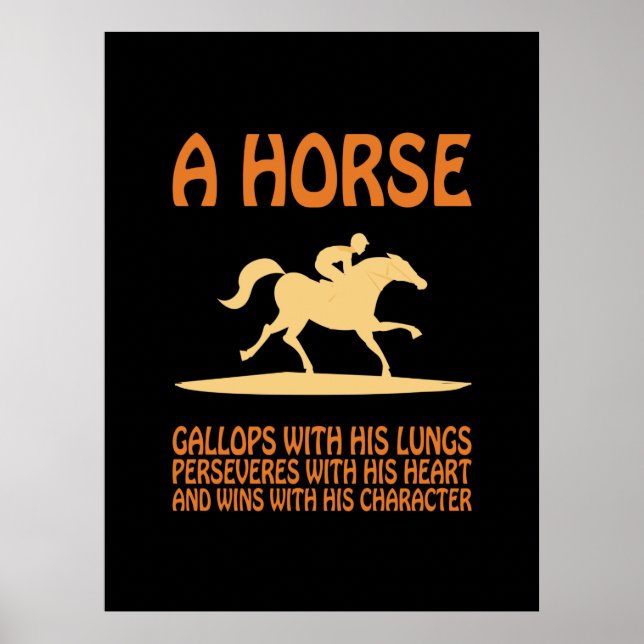 Equestrian Gift | A Horse Gallops Poster (Front)