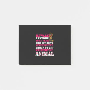 Equestrian Gift Beware I Ride Horses Post-it Notes