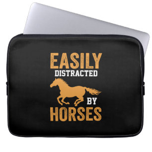 Equestrian Gift Easily Distracted By Equestrian Laptop Sleeve