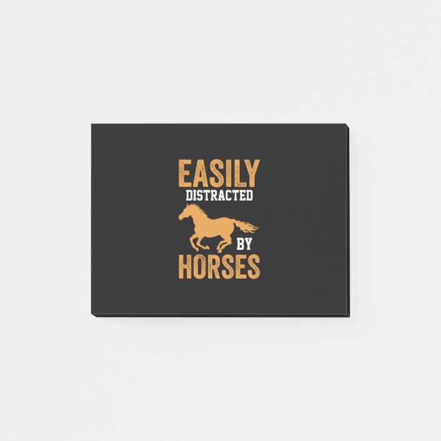 Equestrian Gift | Easily Distracted By Equestrian Post-it Notes (Front)