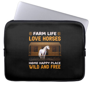 Equestrian Gift   Farm Life Love Horses Laptop Sleeve
